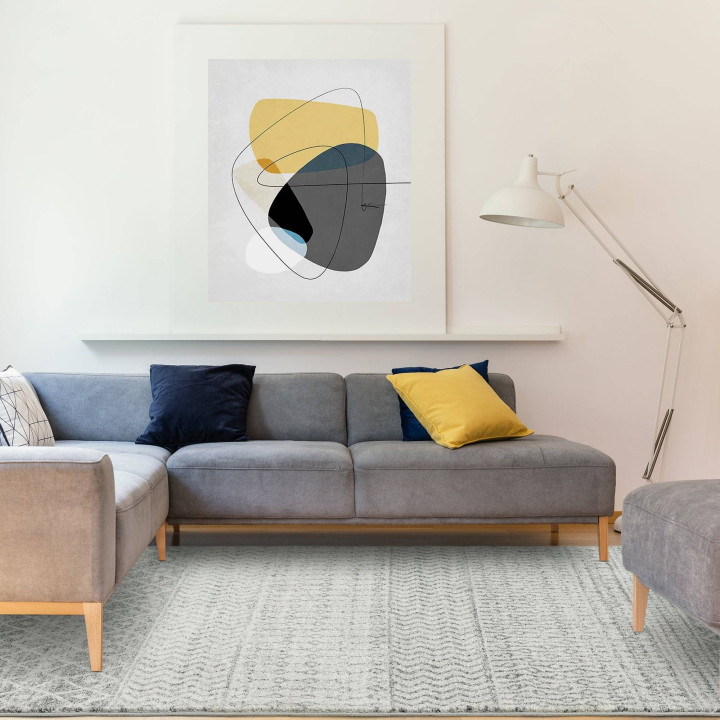 Rug Nova geometric grey white 80x150 cm