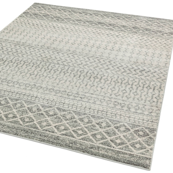 Tappeto Nova geometrico grigio e bianco 80x150 c