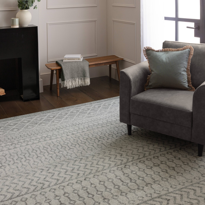 Tappeto Nova geometrico grigio e beige 200x290 c