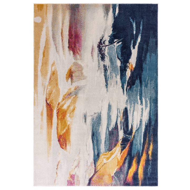 Rug Nova abstract blue yellow red white orange 8