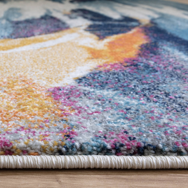 Rug Nova abstract dark blue light blue beige mus