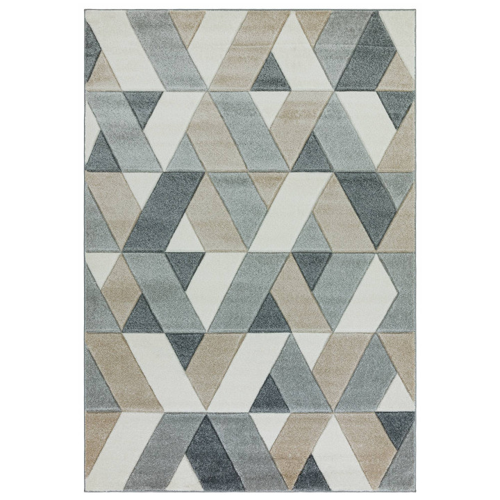 Tappeto Sketch geometrico grigio chiaro e grigio