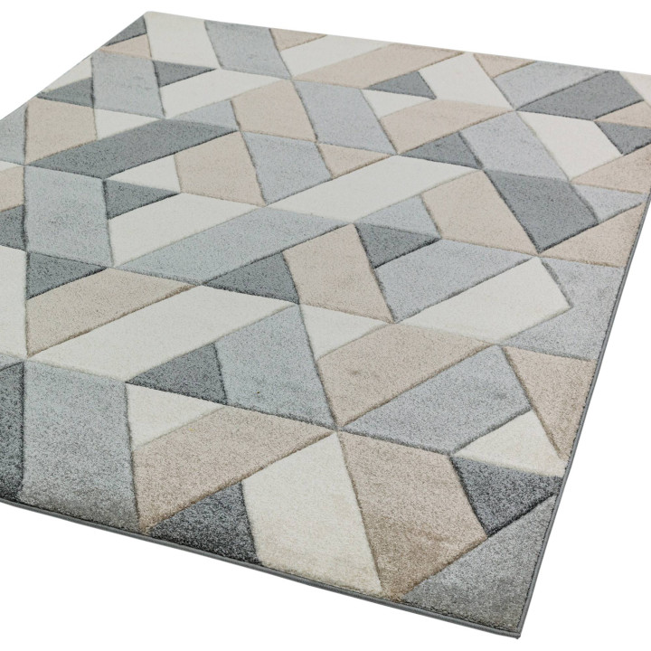 Tappeto Sketch geometrico grigio chiaro e grigio