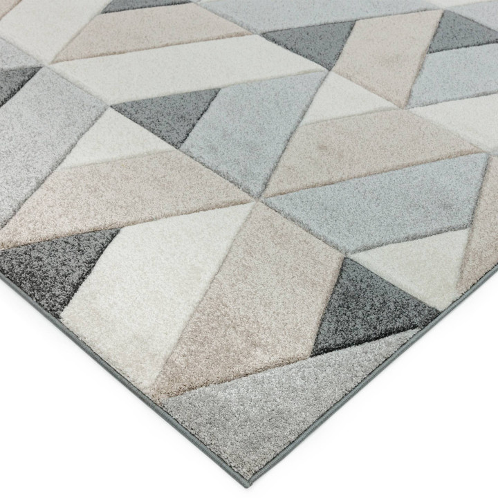 Tappeto Sketch geometrico grigio chiaro e grigio