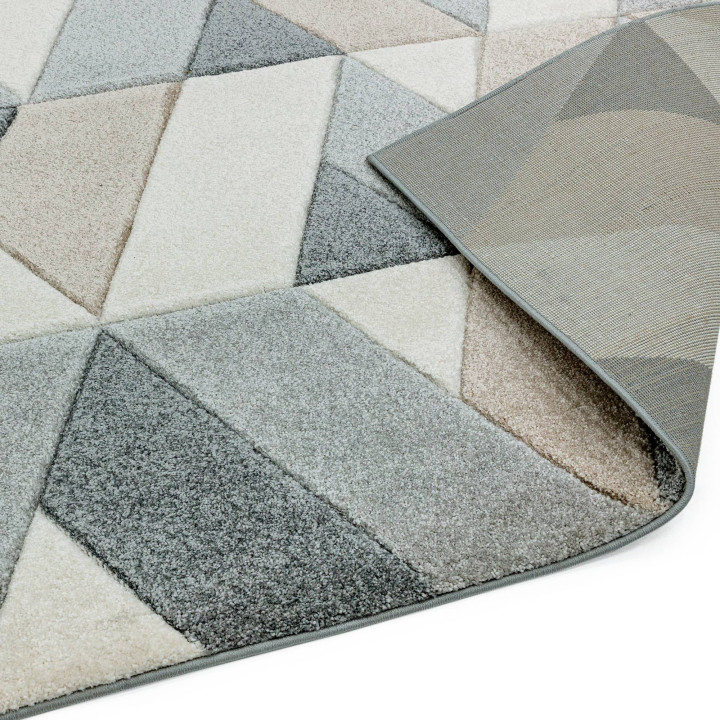 Tappeto Sketch geometrico grigio chiaro e grigio