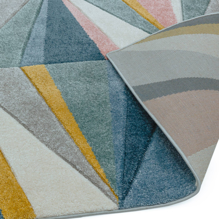Tappeto Sketch geometrico blu e azzurro 80x150 c