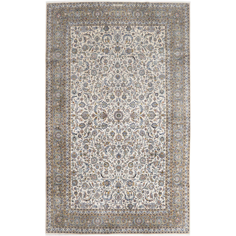 Hand Made Rug Kashan Persia 292x485 Cream Blue