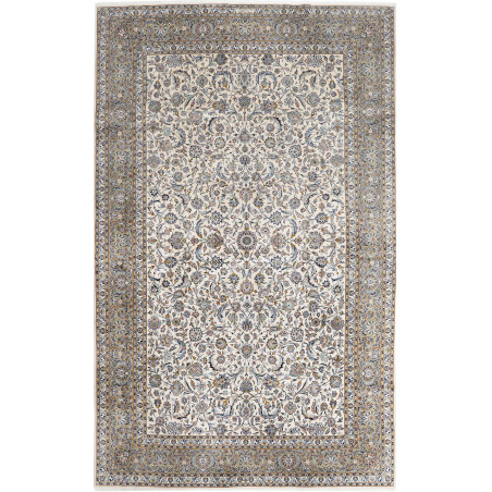 Hand Made Rug Kashan Persia 292x485 Cream Blue