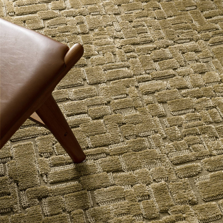 Rug Casa geometric olive green beige 160x230 cm