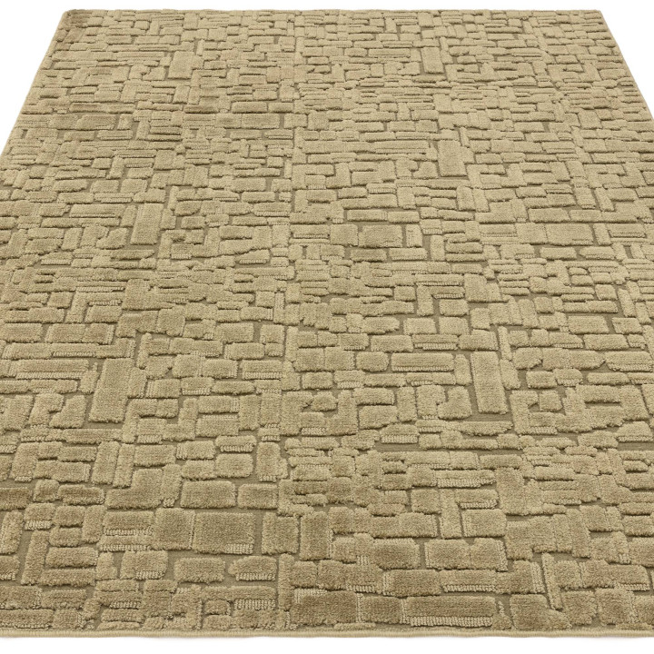 Rug Casa geometric olive green beige 160x230 cm