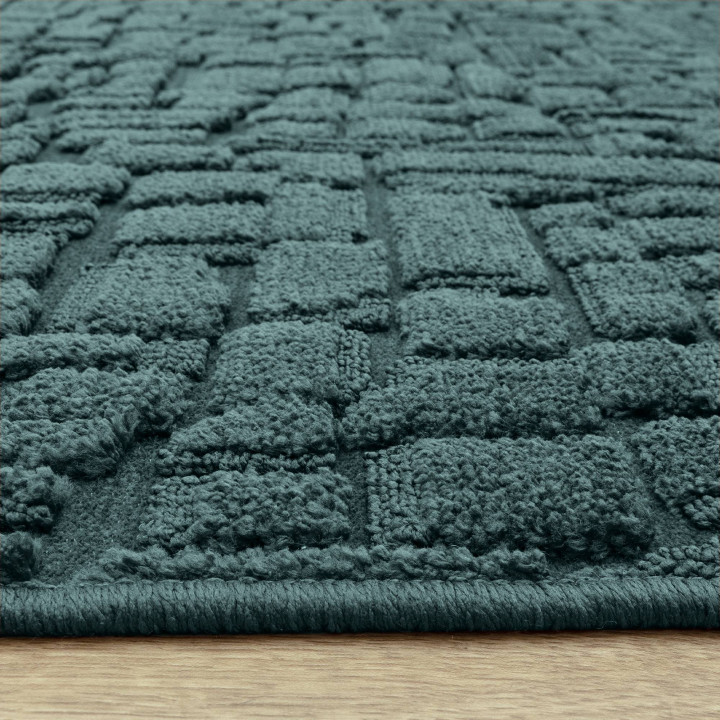 Rug Casa abstract dark blue teal 200x290 cm
