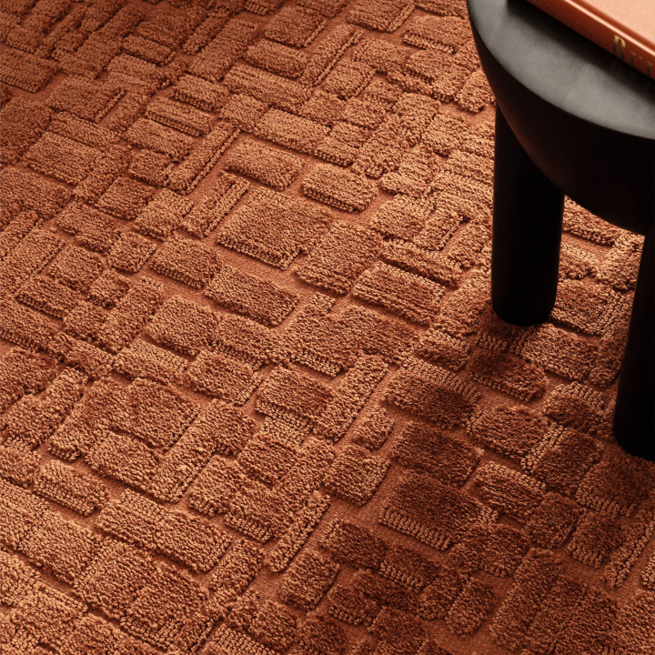 Rug Casa geometric copper brick 200x290 cm