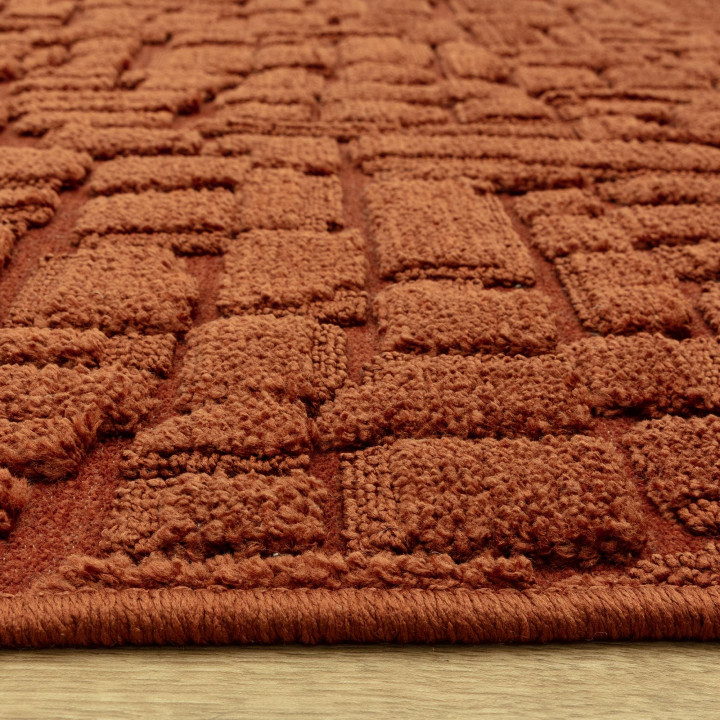 Rug Casa geometric copper brick 200x290 cm