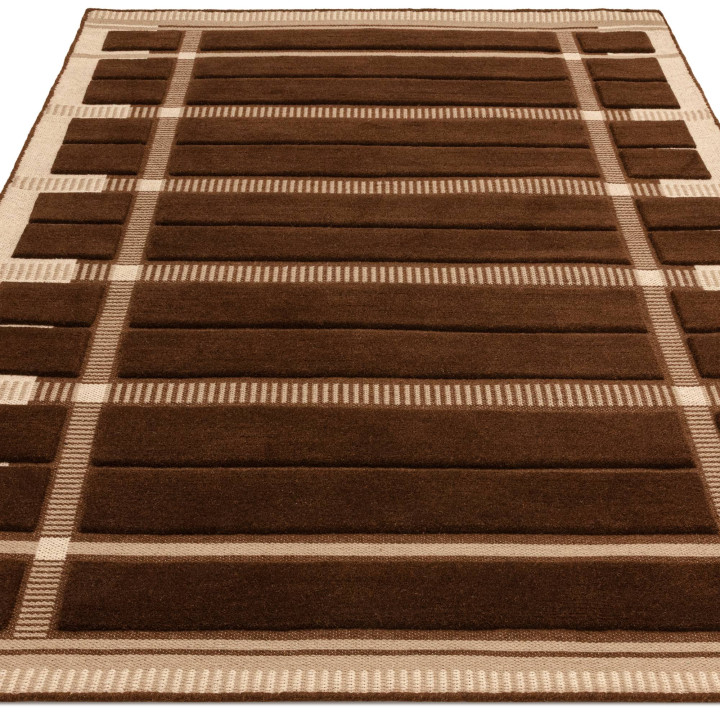 Rug Fable geometric brown beige 120x170 cm