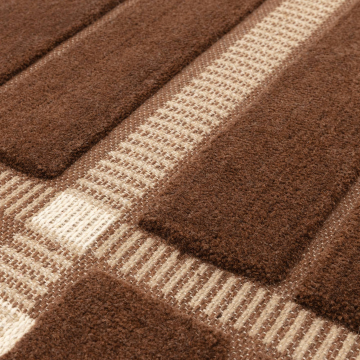 Rug Fable geometric brown beige 120x170 cm
