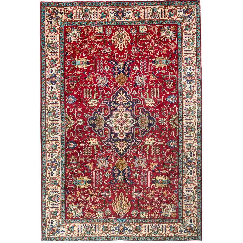 Hand Made Rug Tabriz Persia 193x286 Red Cream