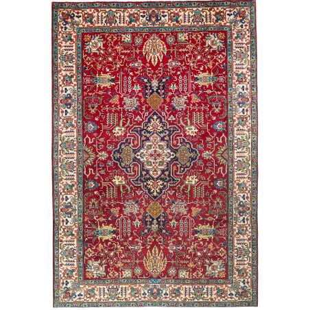 Hand Made Rug Tabriz Persia 193x286 Red Cream