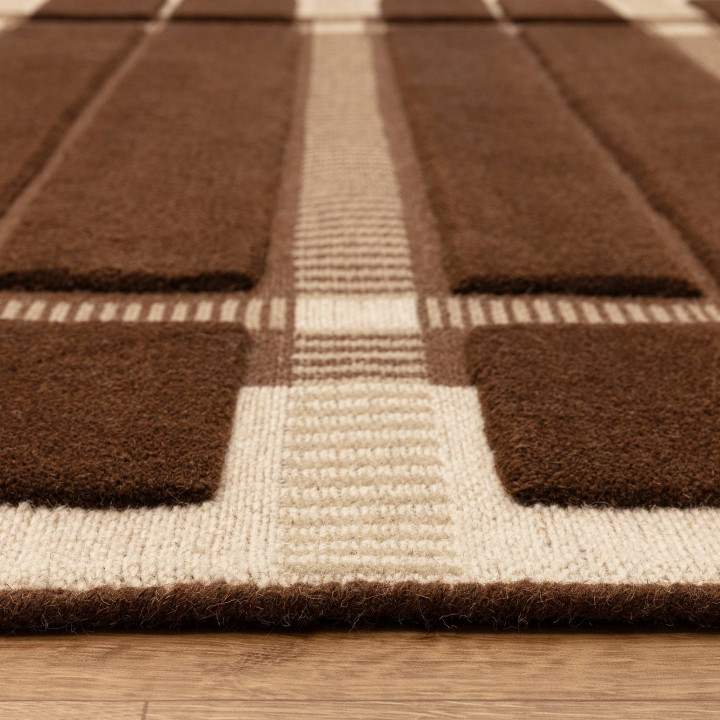 Rug Fable geometric brown beige 200x290 cm