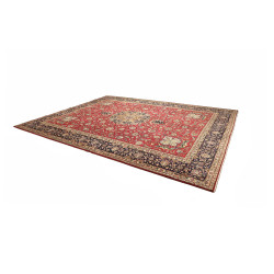 Hand Made Rug Tabriz Persia 305x400 Red Dark Bl