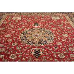 Hand Made Rug Tabriz Persia 305x400 Red Dark Bl