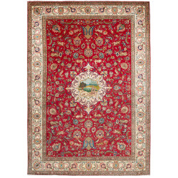 Hand Made Rug Tabriz Persia 242x343 Red Cream