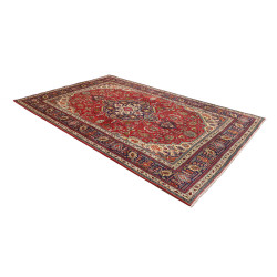 Hand Made Rug Tabriz Persia 200x303 Red Dark Bl