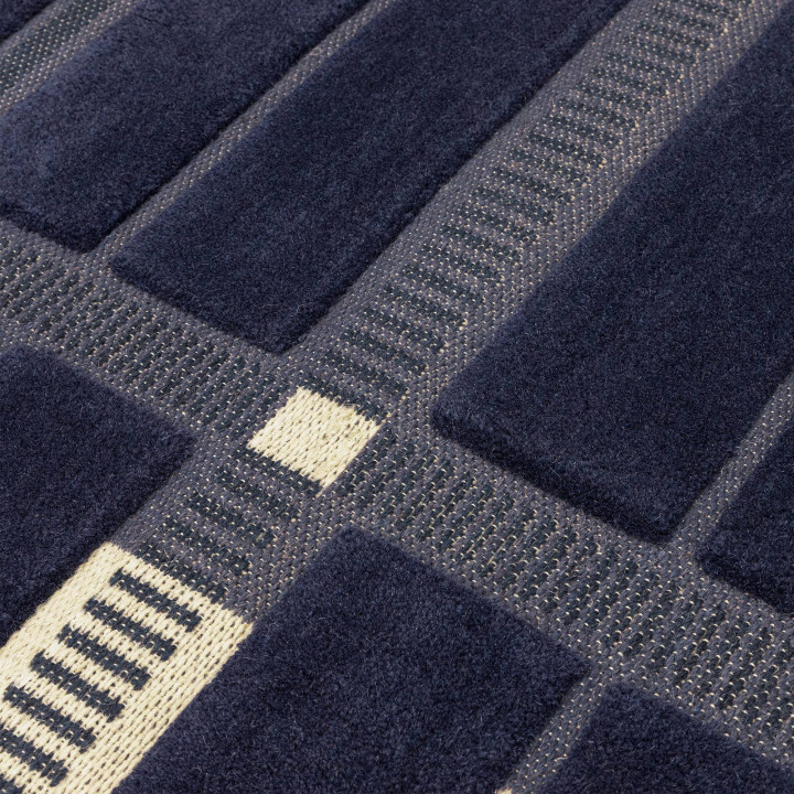 Tappeto Fable geometrico blu e beige 120x170 cm