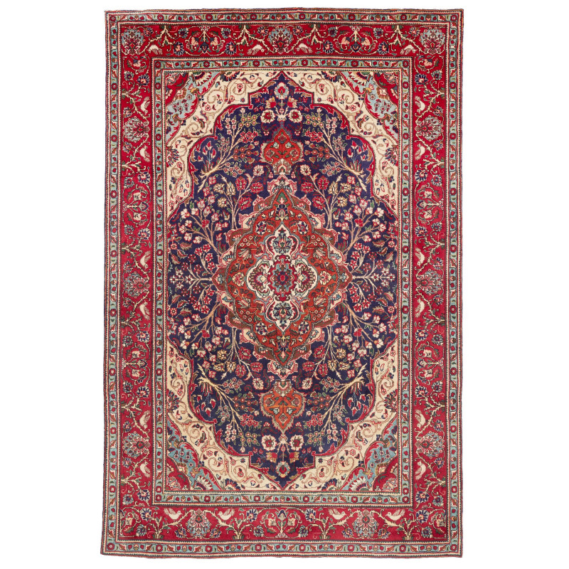 Hand Made Rug Tabriz Persia 200x300 Red Blue