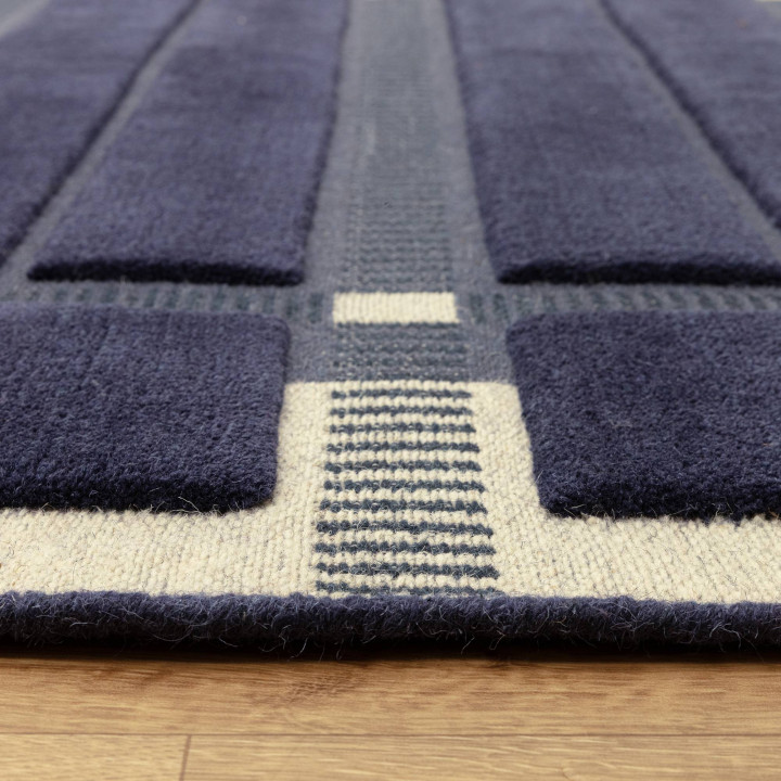 Tappeto Fable geometrico blu e beige 120x170 cm