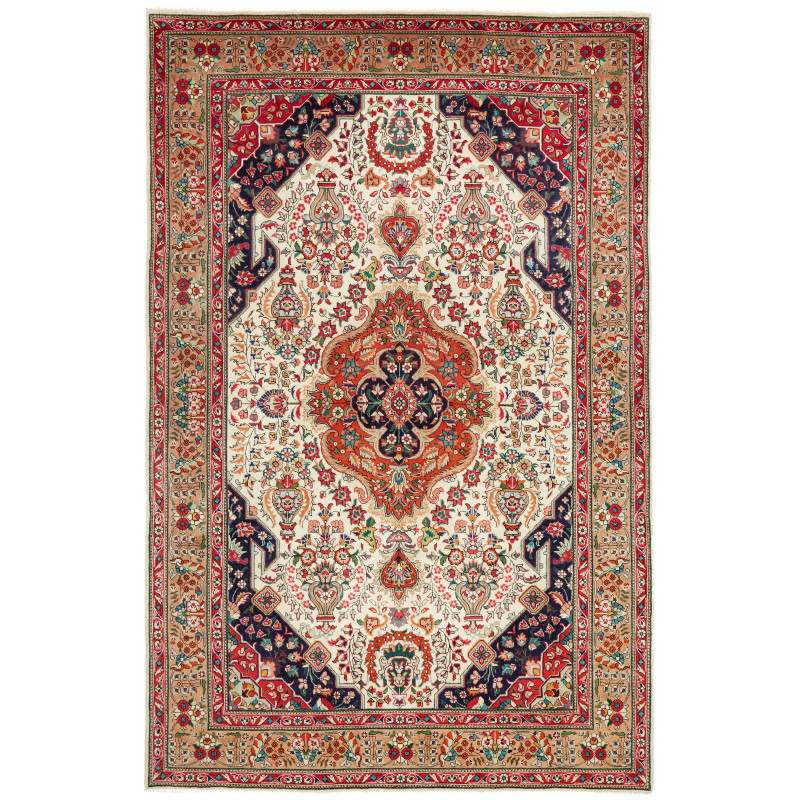 Hand Made Rug Tabriz Persia 198x303 Cream Terra