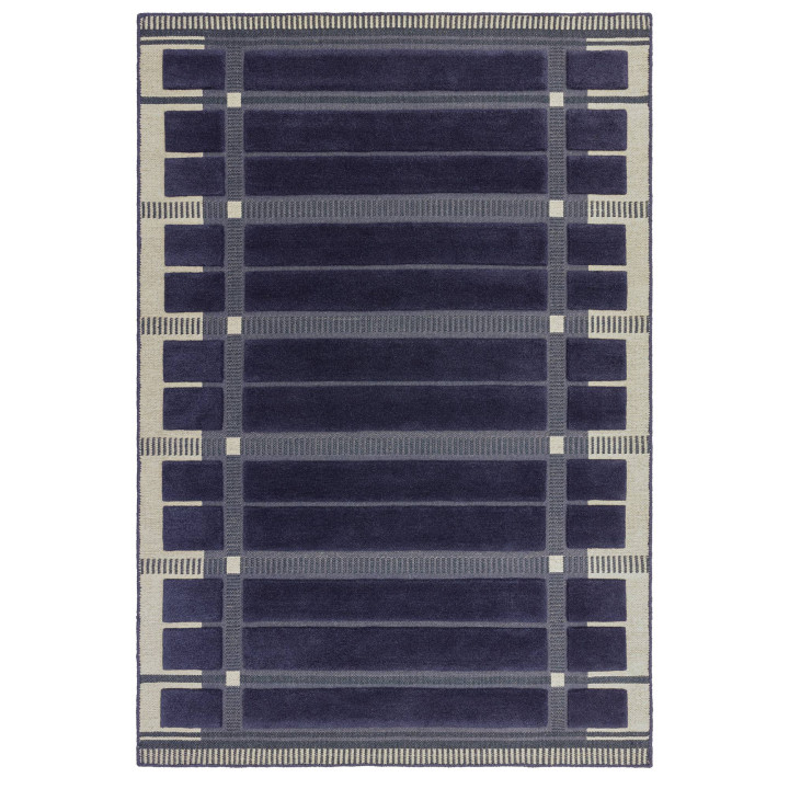 Tappeto Fable geometrico blu e beige 200x290 cm