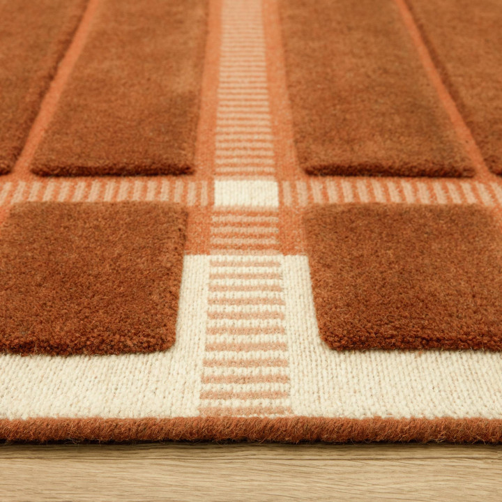 Tappeto Fable geometrico rame e mattone 120x170