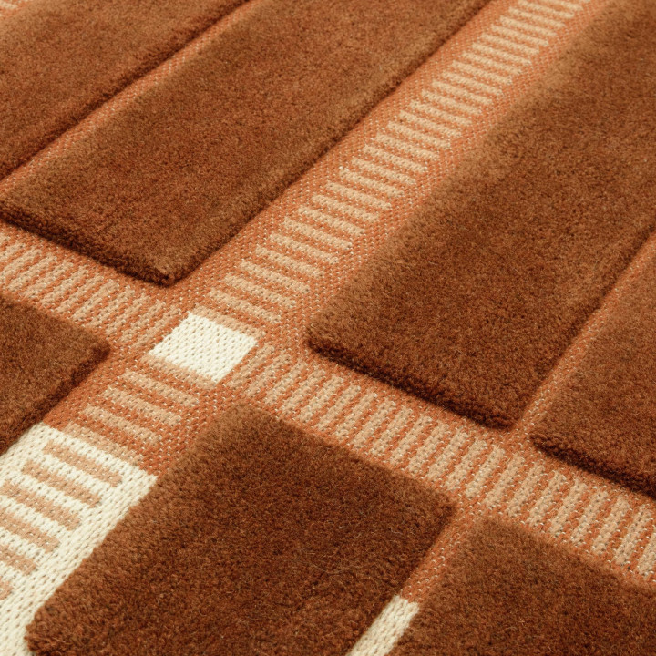Rug Fable geometric brown beige 200x290 cm