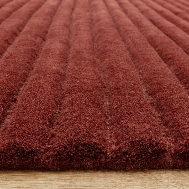 Tappeto Linie tinta unita rosso scuro 120x170 cm