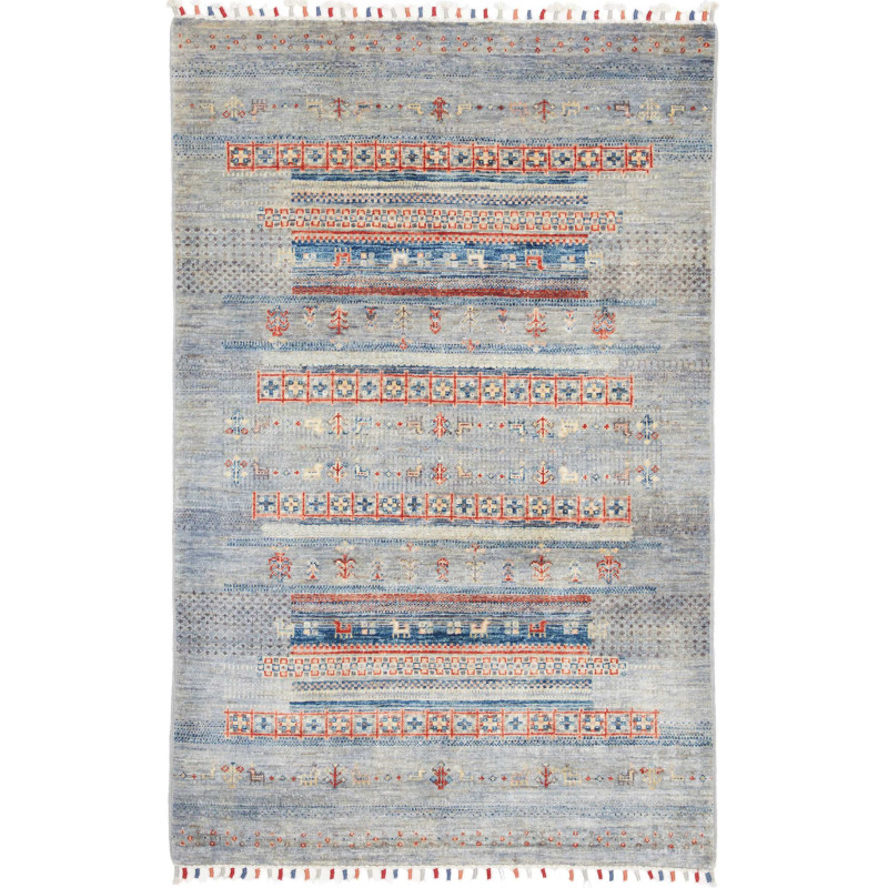 Tappeto Originale Siva Pakistan 103x152 Blu Gri