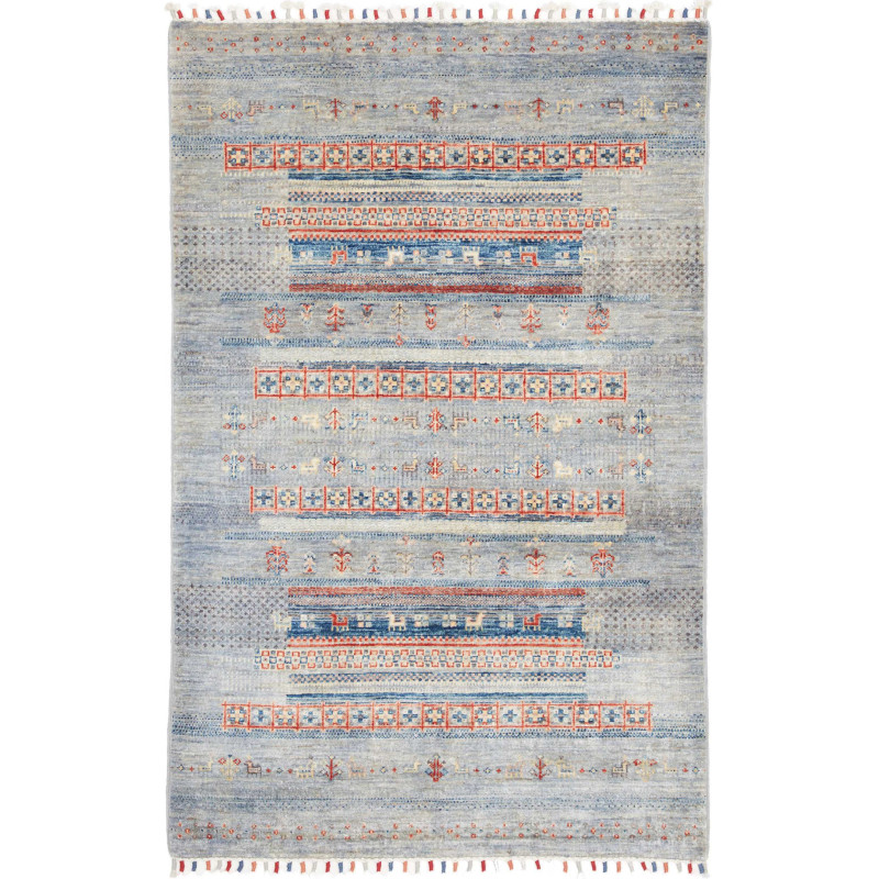 Tappeto Originale Siva Pakistan 103x158 Blu Gri