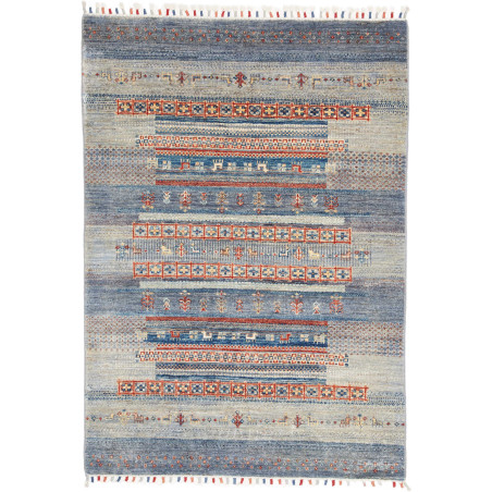 Tappeto Originale Siva Pakistan 106x148 Blu Gri