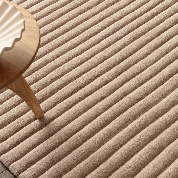 Rug Linie plain beige taupe 120x170 cm
