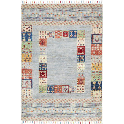 Tappeto Originale Siva Pakistan 103x145 Azzurro