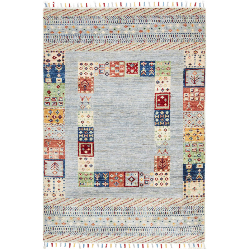 Tappeto Originale Siva Pakistan 103x145 Azzurro