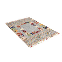 Tappeto Originale Siva Pakistan 103x145 Azzurro