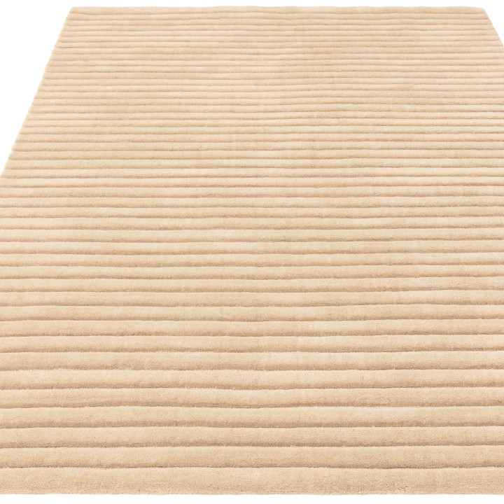 Tappeto Linie tinta unita beige e sabbia 160x230
