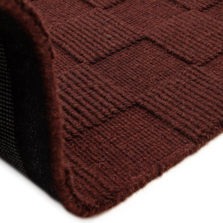 Tappeto Mercer geometrico rosso scuro e bordeaux