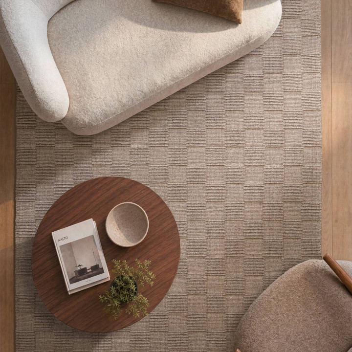 Tappeto Mercer geometrico beige e tortora 120x17