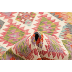 Tappeto Kilim Afghanistan 79x254 Avorio Rosa