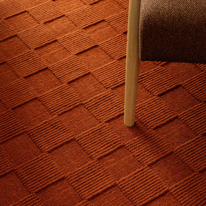Tappeto Mercer geometrico rame e mattone 160x230