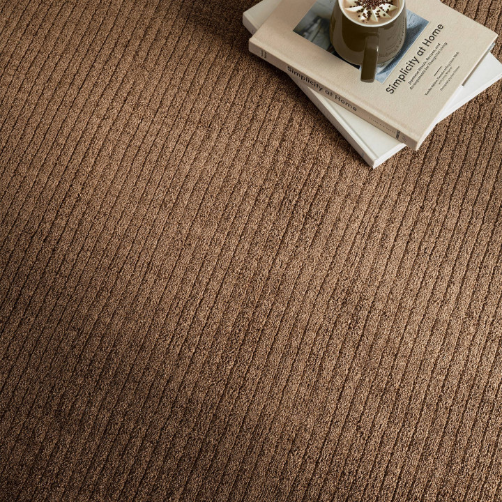 Rug Rowan GRS plain brown taupe 120x170 cm