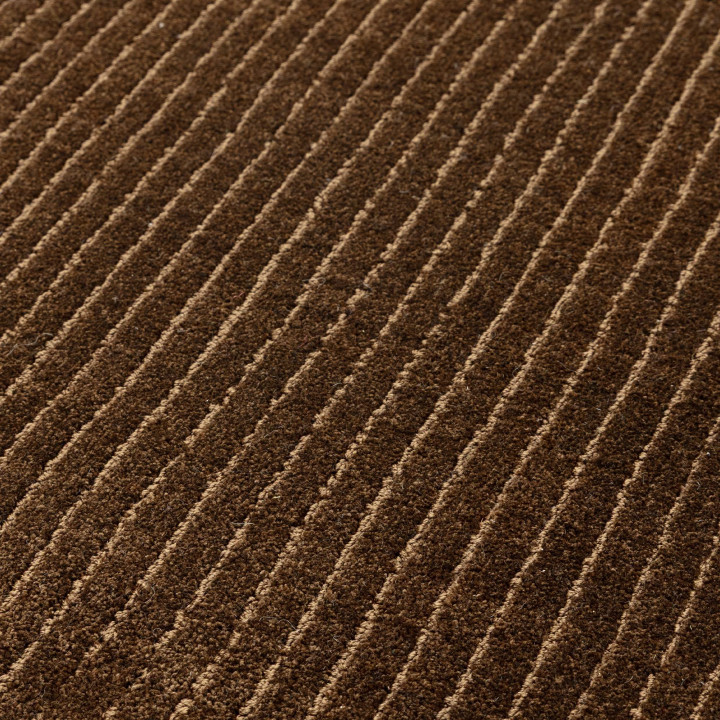 Rug Rowan GRS plain brown taupe 120x170 cm