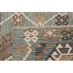 Rug Kilim Afghanistan 88x295 Teal Brown