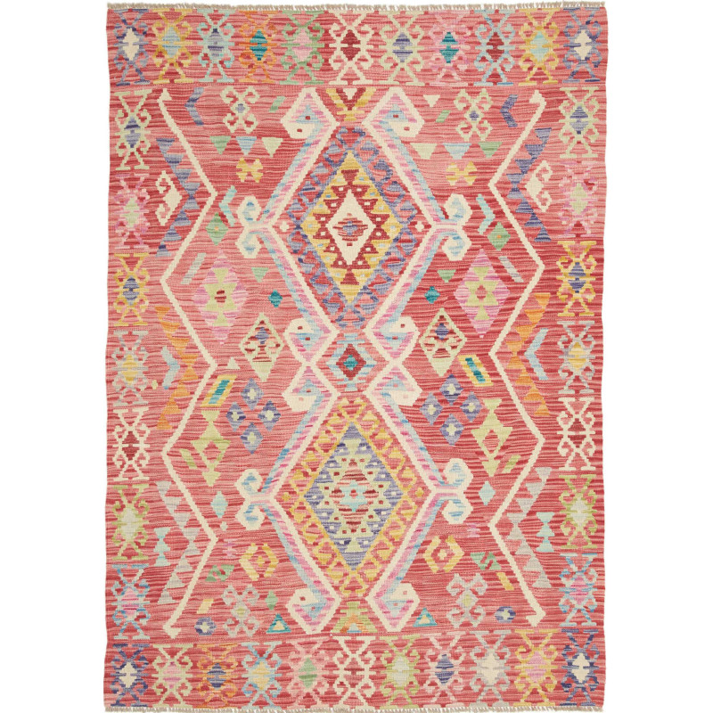 Hand Made Rug Kilim Afghanistan 131x186 Coral P